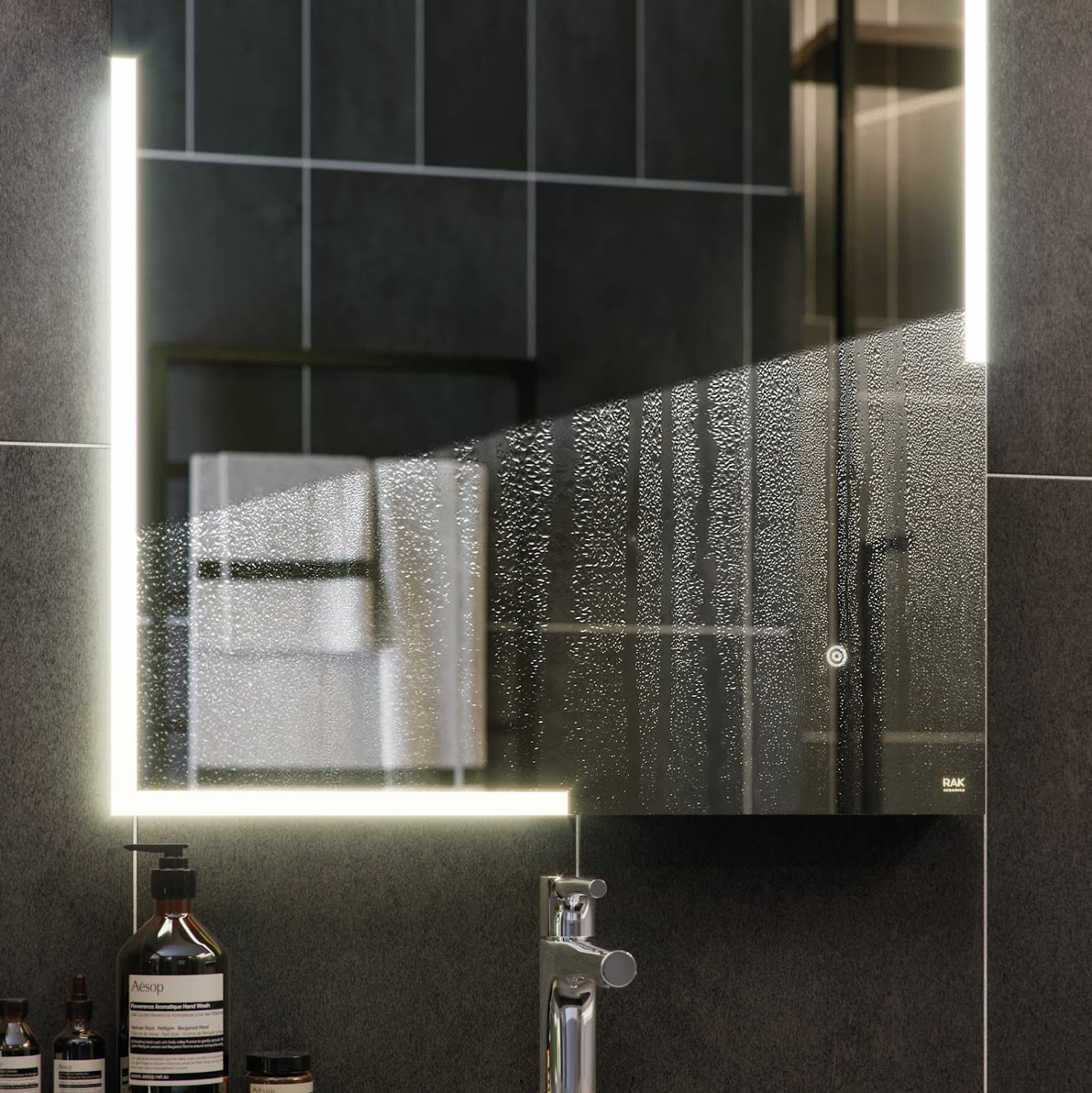 RAK Citrine LED Bathroom Mirror Demister Anti-fog Shaver Socket IP44