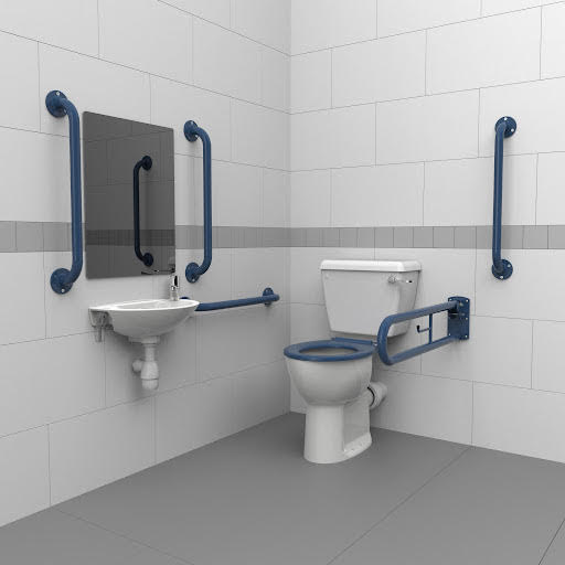 Nymas NymaPRO Close Coupled Doc M Pack Dark Blue Grab Rails Exposed Fixings - DM200K/DB