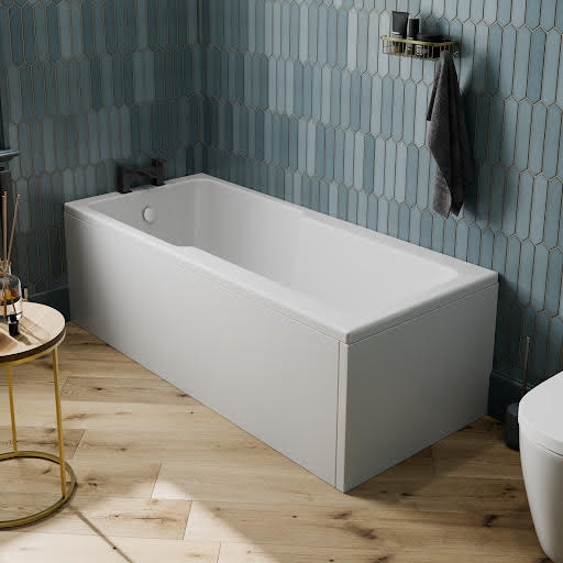 Affine Single Ended Straight Shower Bath 1700x750mm