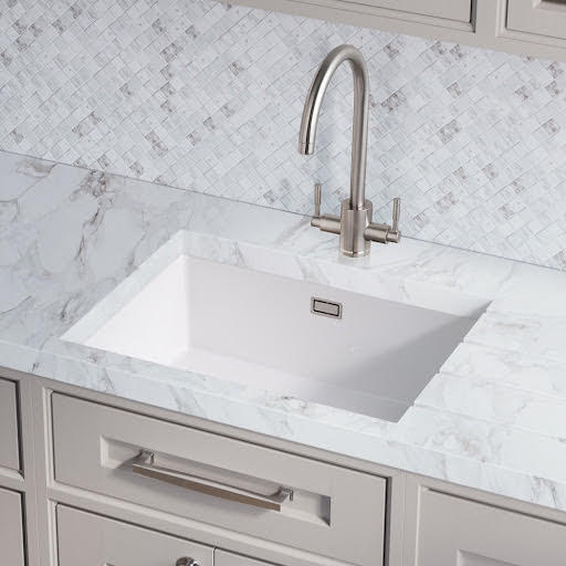 Rangemaster Rustique White Ceramic Inset Kitchen Sink 1 Bowl With Waste