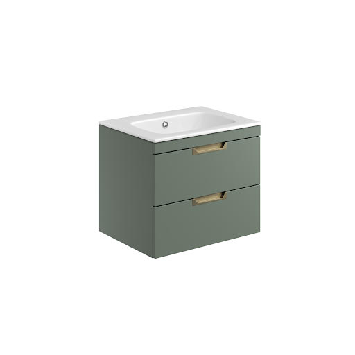 Scudo Aubrey Reed Green Wall Hung Bathroom Vanity Unit with Basin 600mm