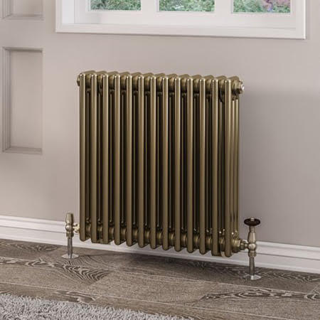 Eastlake Rivassa 600 x 608mm Traditional 3 Column Radiator - Bronze Effect