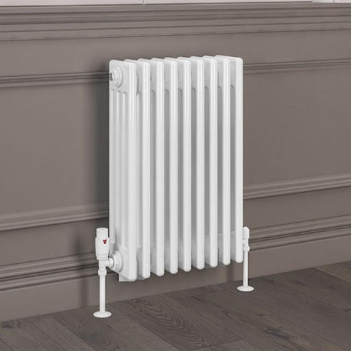 Eastlake Rivassa 600 x 425mm Traditional 4 Column Radiator - Gloss White
