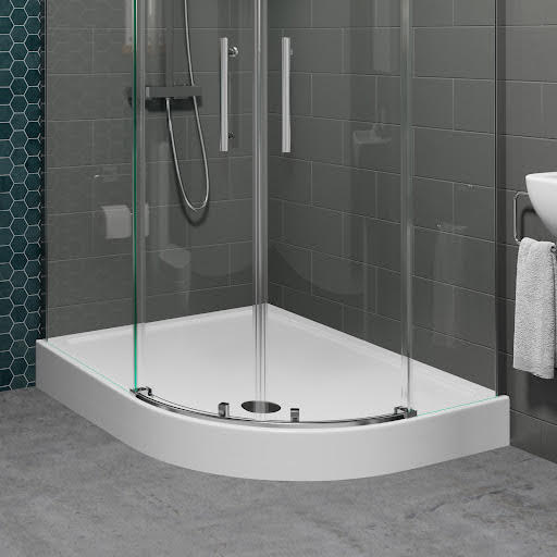 Hydrolux Raised 1200 x 800mm Offset Quadrant Shower Tray with Waste - RH Entry