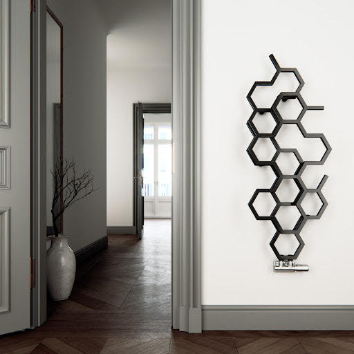 Terma Hex Matt Black Designer Radiator 1700 X 573mm