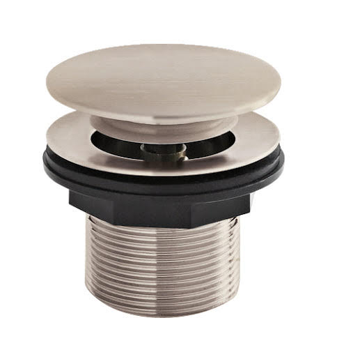 BC Designs Push Down Unslotted Bath Waste Brushed Nickel - WAS115