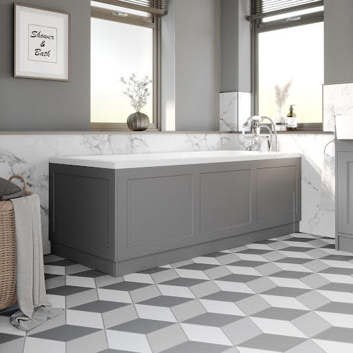 Park Lane Winchester Matt Dark Grey MDF Traditional Bath Side Panel