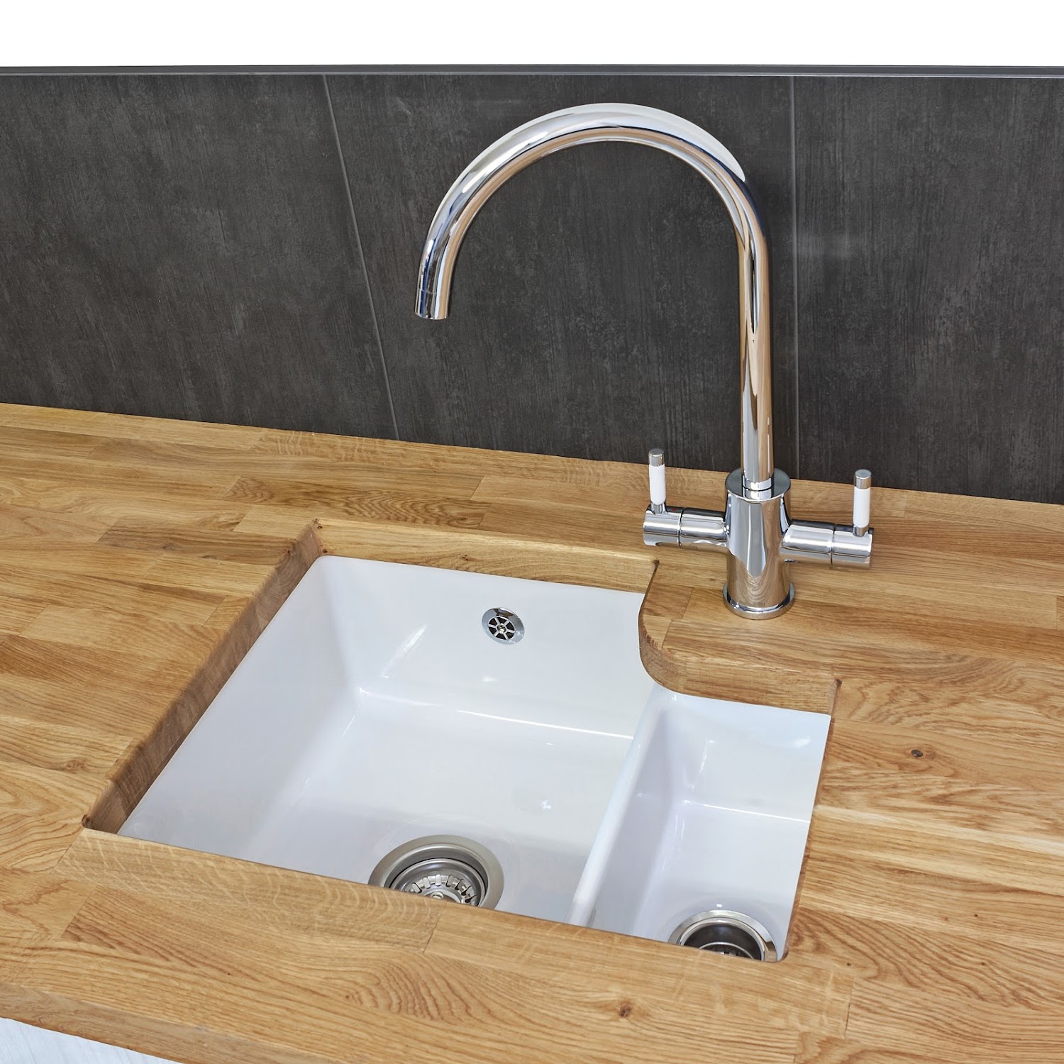 Reginox Tuscany Large 1 5 Bowl Undermount Kitchen Ceramic Sink White Free Waste 8693405441299 Ebay