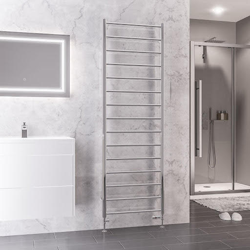 Solaro Tuscan Round Bar 1800 x 600mm Heated Towel Radiator - Chrome