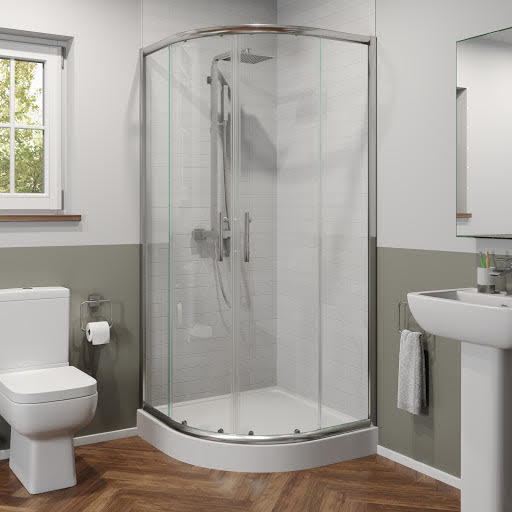 Luxura Quadrant Shower Enclosure 900mm with Raised Non Slip Tray - 6mm