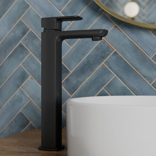 Merano Venosa Tall Basin Mixer Tap - Black