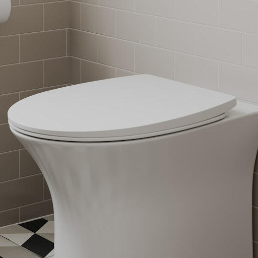 Affine Soft Close Round Toilet Seat - Top Fix White