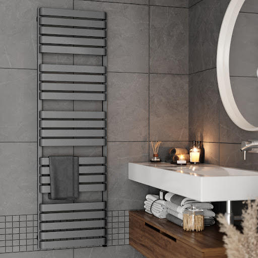 Terma Warp T One Electric Towel Radiator Salt n Pepper Grey 1695 x 500mm
