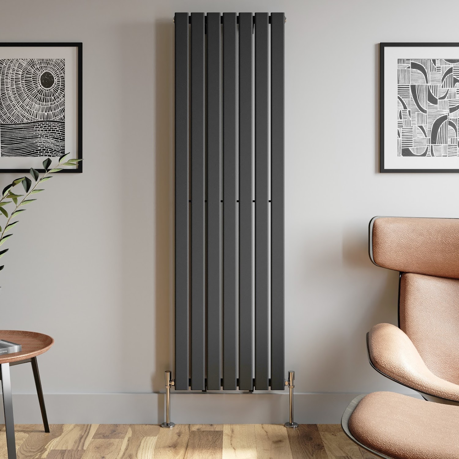 Anthracite Designer Radiator Vertical Flat Panel Single Panel Rad 1800x528mm eBay