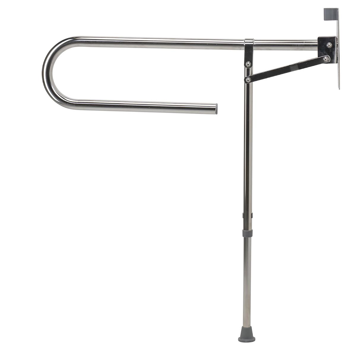 Croydex Stainless Steel Fold Away Hand Rail with Leg Chrome
