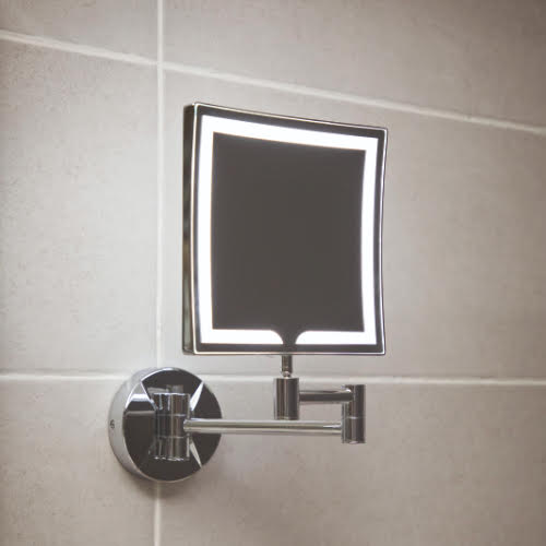 Vasari Square LED Wall Mounted Shaving Mirror 200 x 200mm Mains Power