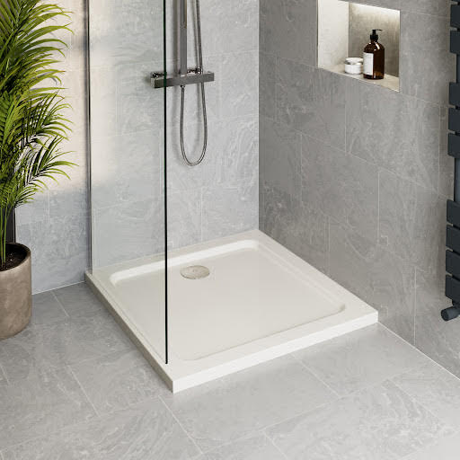 Podium Low Profile Square Non-Slip Shower Tray 760 x 760mm with Waste