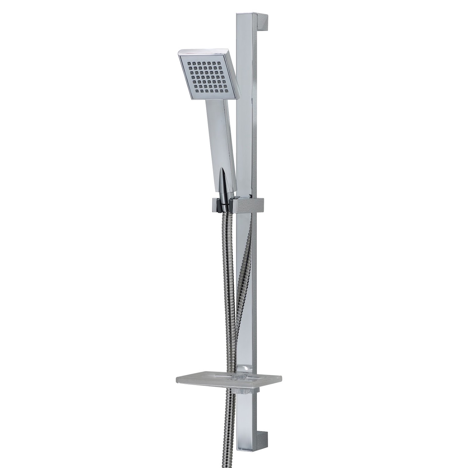 Triton Square Head Shower Kit Handheld Single Spray 1.25m Anti Twist