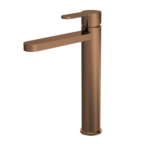 Aquari Curvo Brushed Bronze High Rise Basin Mixer Tap