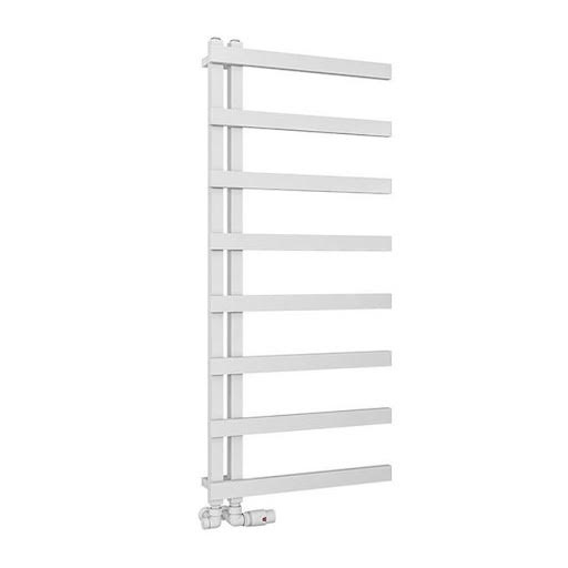 Solaro Platani 1150 x 500mm Heated Towel Radiator - Matt White