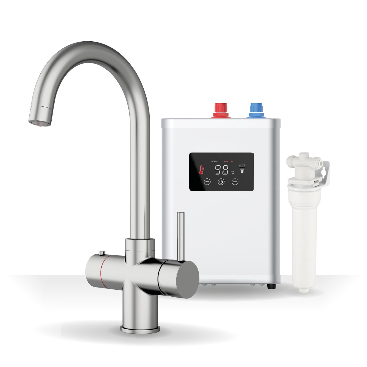 tap with boiling and filtered water