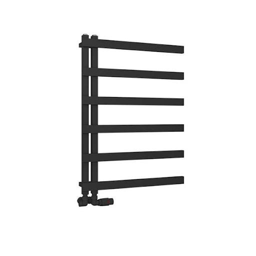 Solaro Platani 800 x 600mm Heated Towel Radiator - Matt Black