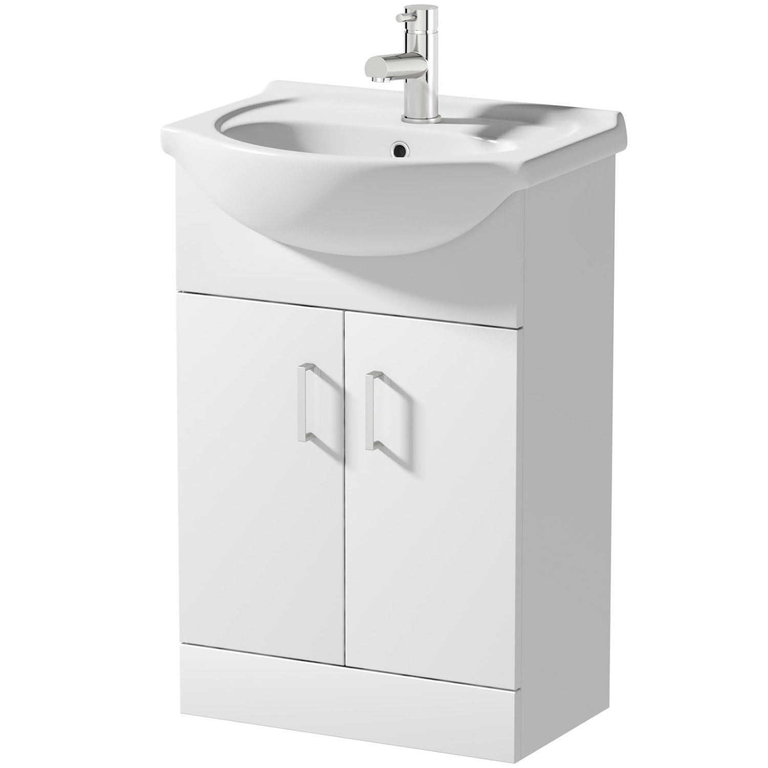 550mm Bathroom Vanity Unit & Basin Sink Floorstanding Gloss White Tap
