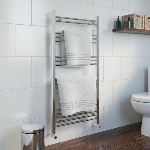 DuraTherm Heated Towel Radiator Chrome 1200 x 600mm Flat