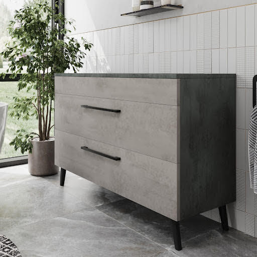 Vitusso Idro Grey Freestanding Countertop Vanity Unit without Basin - 1200mm