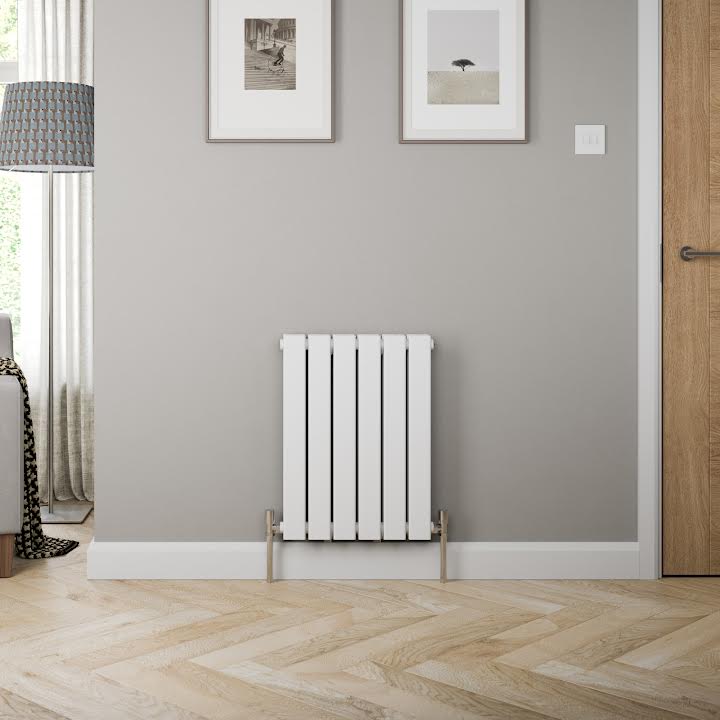 Essentials 600 x 456mm Double Flat Panel Designer Radiator Gloss White