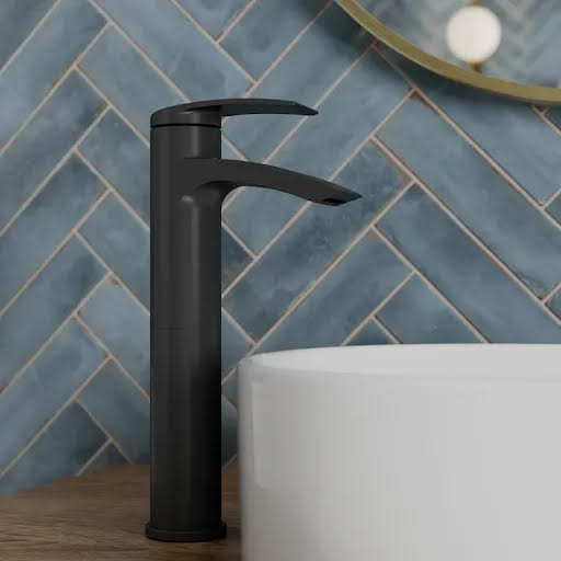 Merano Vasto Tall Basin Mixer Tap- Black