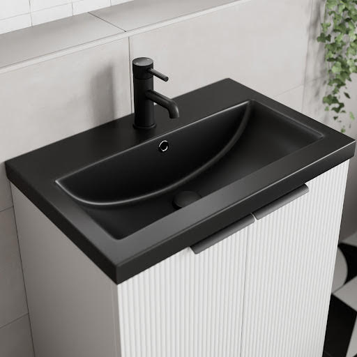 Affine Recessed Bathroom Basin 610mm - Matt Black