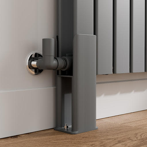 DuraTherm Anthracite Legs for Horizontal Flat Radiator - Double Bar