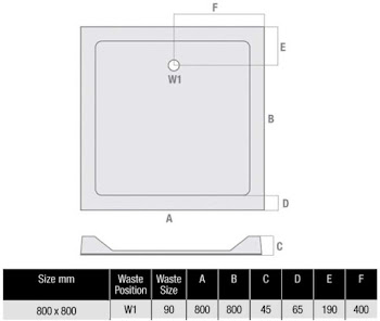 Luxura 800 x 800mm Bi-fold Shower Door & Side Panel - 6mm Glass with 800 x 800mm Tray