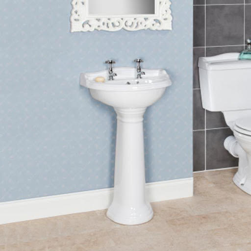 Park Lane Ryther Full Pedestal 500mm 2 Tap Hole Bathroom Basin