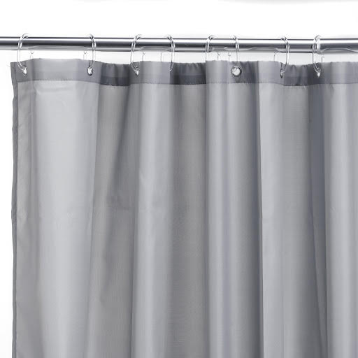 Croydex Plain Grey Textile Shower Curtain|