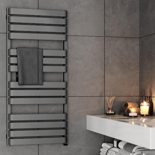 Terma Warp T One Electric Heated Towel Radiator Salt n Pepper Grey 1110 x 500mm