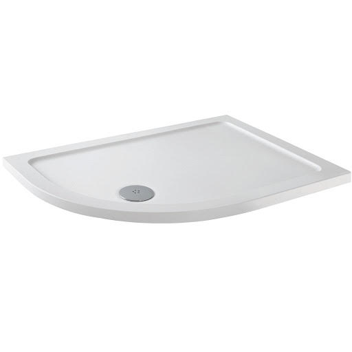 Podium Low Profile Offset Quadrant Anti Slip Shower Tray 1200 x 800mm with Waste (Left Entry)