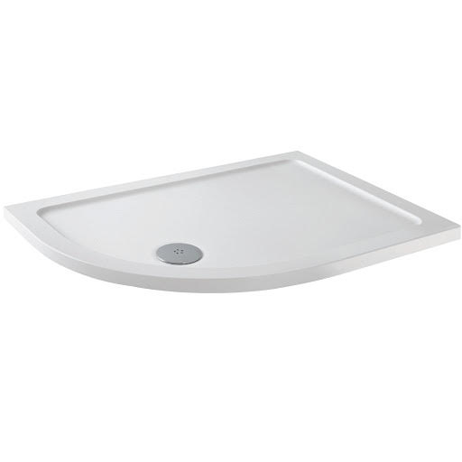 Podium Low Profile 1200 x 900mm Offset Quadrant Non-Slip Shower Tray with Waste - LH Entry