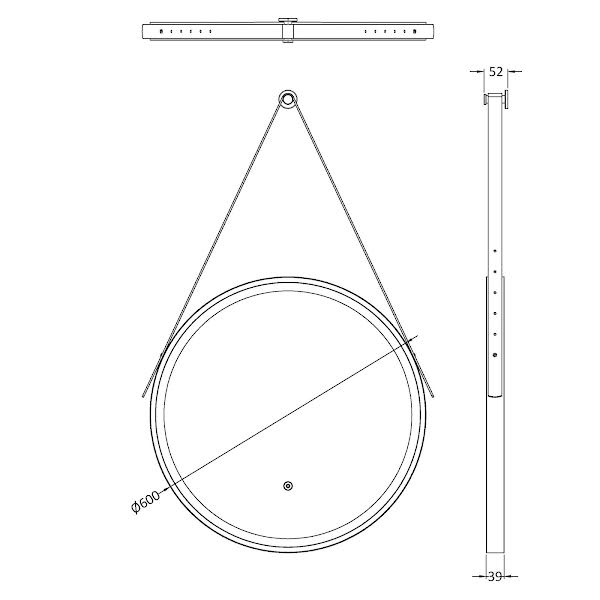 Hudson Reed Round LED Bathroom Mirror & Demister 600mm Chrome
