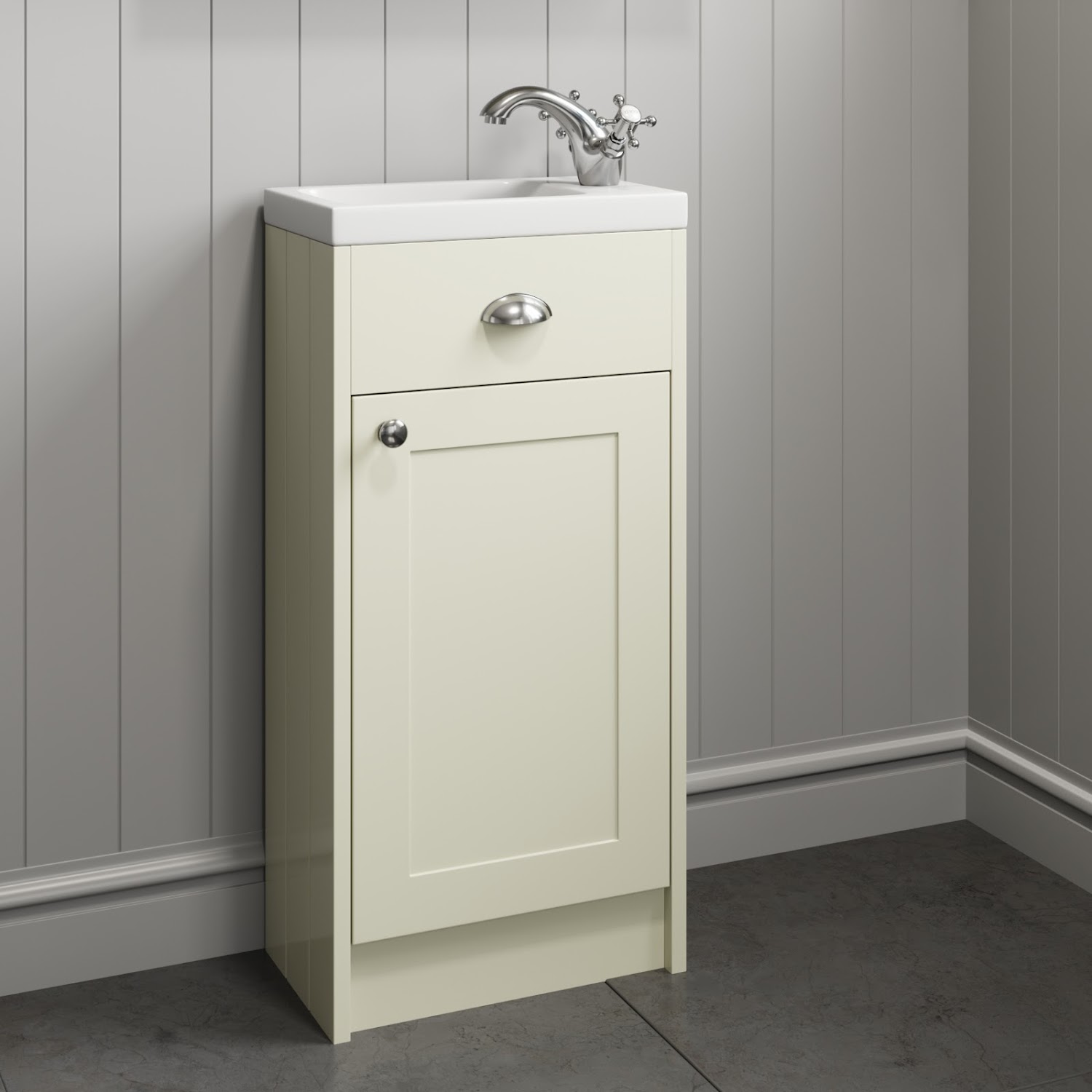 Traditional 400mm Bathroom Basin Sink Vanity Unit Storage Cabinet 1 ...