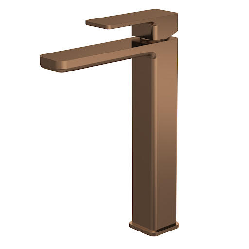 Aquari Quadro Brushed Bronze High Rise Basin Mixer Tap