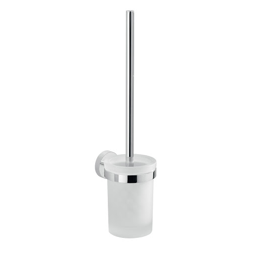 Polished Chrome Wall Mounted Toilet Brush set With Ceramic Cup Holder Zba795 