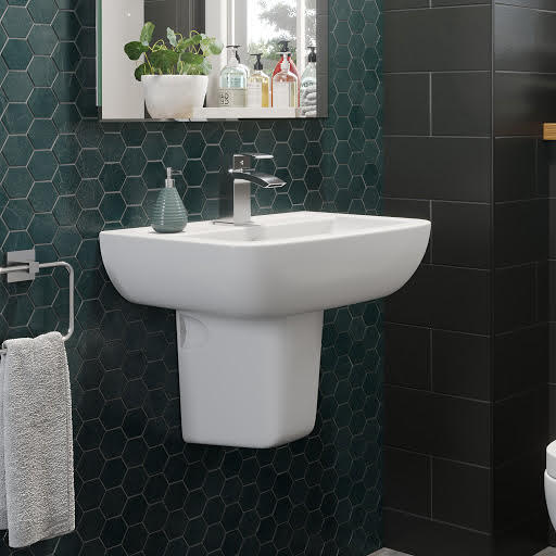 Affine Amelie Semi Pedestal Basin 550mm 1 Tap Hole