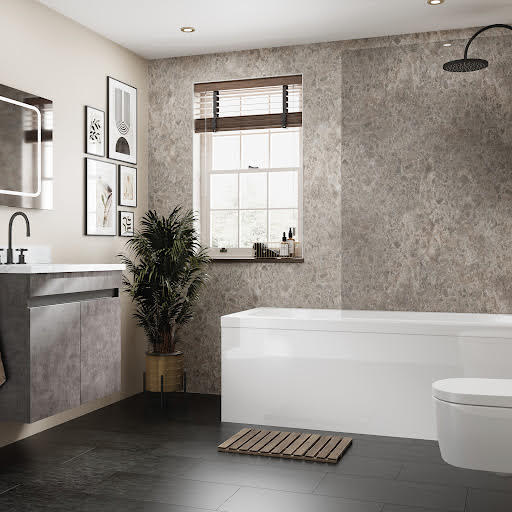 Multipanel Linda Barker Siena Marble Bathroom Wall Panel Hydrolock 2400 x 598mm