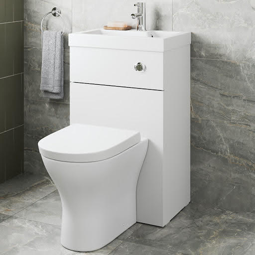 Artis Back to Wall Toilet with Sink on Top White Gloss Unit 500mm