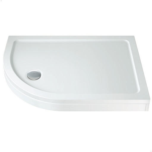 Podium Easy Plumb Offset Quadrant Anti Slip Shower Tray - 1200 x 900mm (For Left Hand Entry Enclosures) with Waste