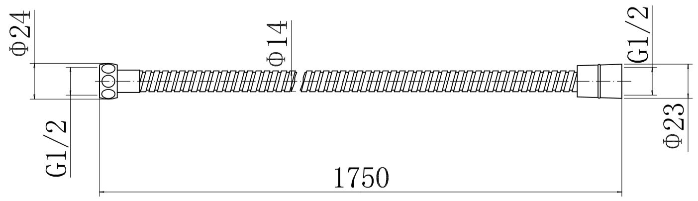 1.75m Shower Hose Bathroom Modern Chrome Flexible Standard Replacement
