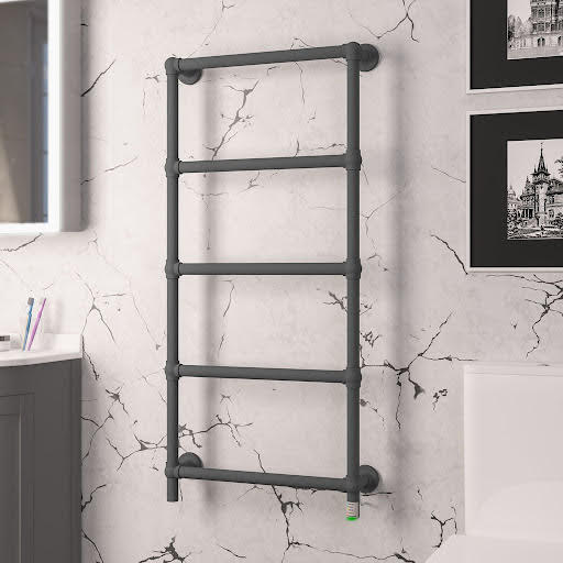 Solaro Kennet 1200 x 600mm Electric Heated Towel Radiator - Matt Anthracite