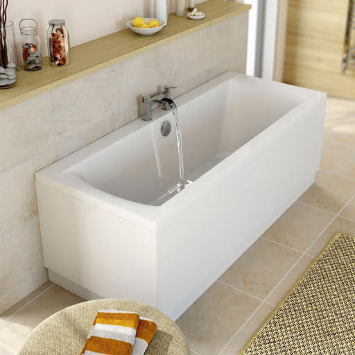 Ceramica Double Ended Square Bath With Side Panel - 1800x800mm